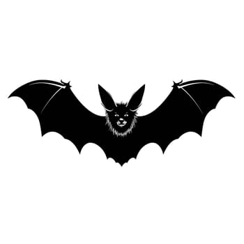 Vector illustration of a bat in black silhouette against a clean white background, capturing graceful forms.