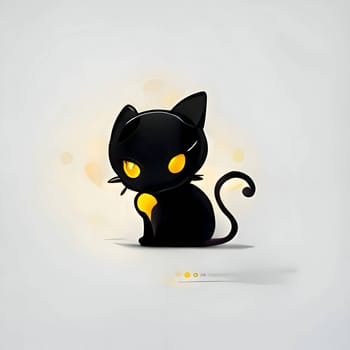 Vector illustration of a cat in black silhouette against a clean white background, capturing graceful forms.