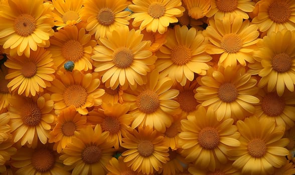 A close-up of bright yellow flowers. Selective focus.