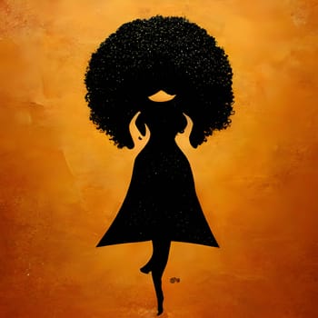 A black silhouette of an alien stands out against the vibrant orange background, mysterious and enigmatic.