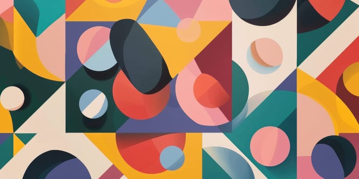 Colorful geometric shapes with soft shadows AIG51A.