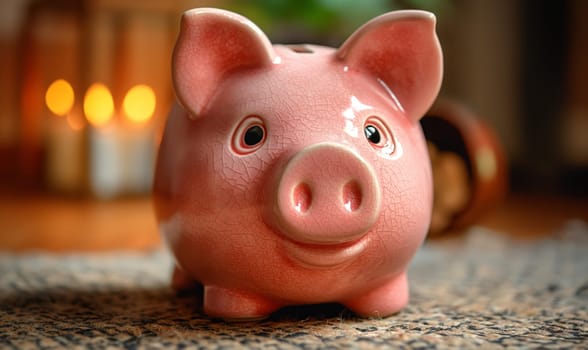 Piggy bank for money on an abstract background. Selective focus.