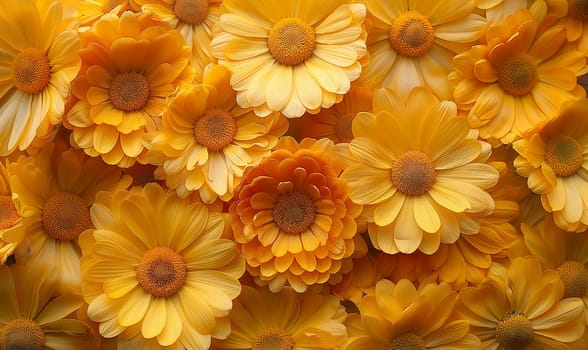 A close-up of bright yellow flowers. Selective focus.