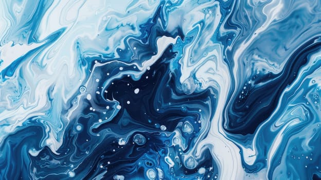 An artistic closeup capturing the moment of electric blue liquid splashing onto a white surface, creating a mesmerizing pattern like wind waves on water AIG50