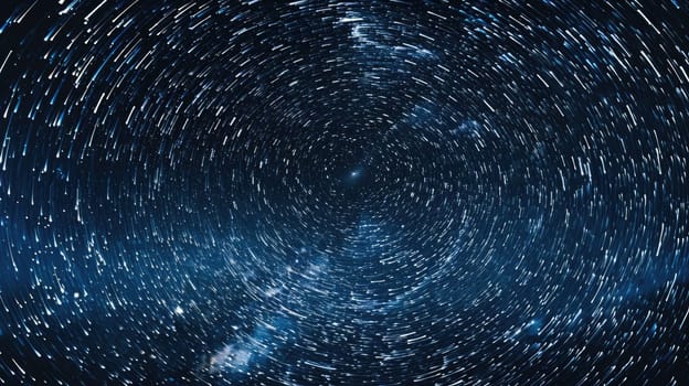 An electric blue sky filled with stars creates a mesmerizing pattern in the darkness of space. The event showcases the beauty of liquid precipitation through the lens of science AIG50