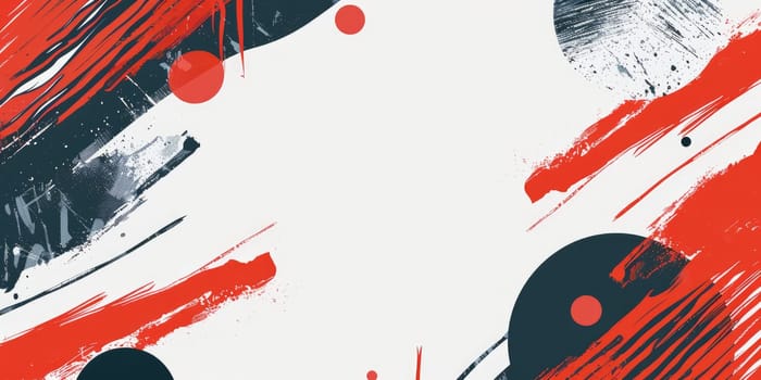 Abstract red and blue brush strokes on white background AIG51A.