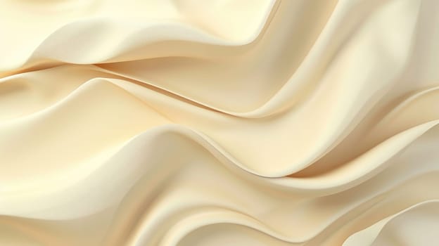 A seamless 3D render of a smooth creamy beige cloth with folds and waves. AIG51A.