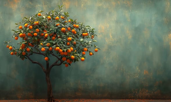 Vibrant Orange Tree in Bloom Indoors. Selective focus.