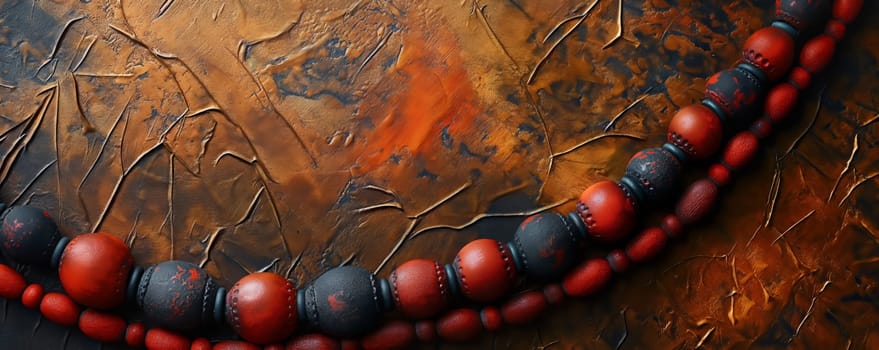 Beaded Necklace on Textured Surface. Selective focus.