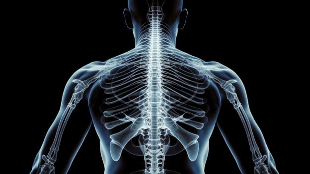 Human skeleton on X-ray, human bones. Medicine, treatment in a medical institution, healthy lifestyle, medical life insurance, pharmacies, pharmacy, treatment in a clinic.