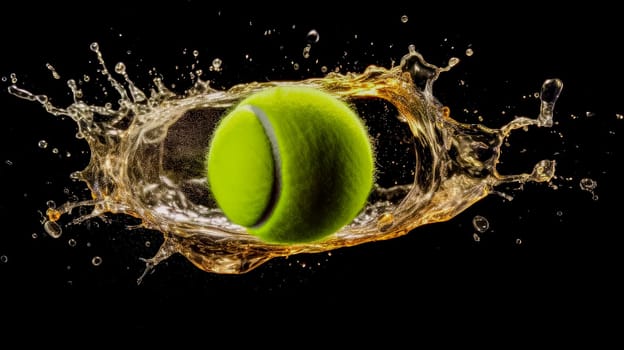 Sport. Tennis and baseball balls. Flying burning balls. Isolated in black background. Playing sports, healthy lifestyle, physical activity, training, active lifestyle, competition, Preparation for big sports.