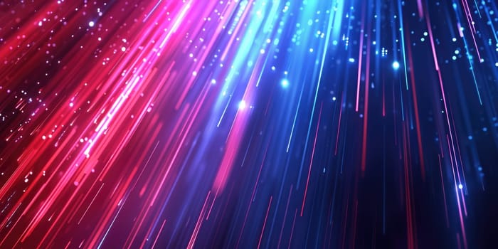 Abstract background with dynamic streaks of blue and red light, conveying a sense of speed and movement in a vibrant color palette. Resplendent.