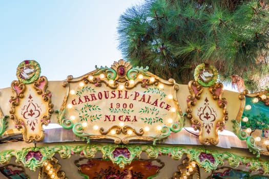 An old fashioned carousel in Nice, France