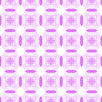 Textile ready resplendent print, swimwear fabric, wallpaper, wrapping. Purple charming boho chic summer design. Tiled watercolor background. Hand painted tiled watercolor border.