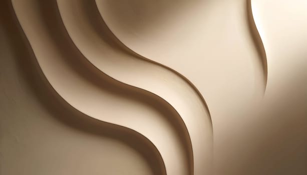 beige elegant texture of decorative plaster with waves.
