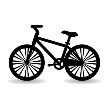 Vector illustration of a bicycle in black silhouette against a clean white background, capturing graceful forms.