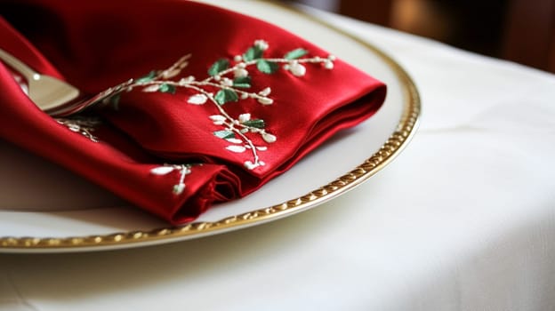 Holiday table decor, Christmas holidays celebration, tablescape and dinner table setting, English country decoration and home styling inspiration