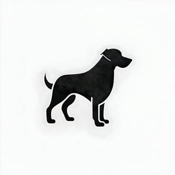 Vector illustration of a dog in black silhouette against a clean white background, capturing graceful forms.