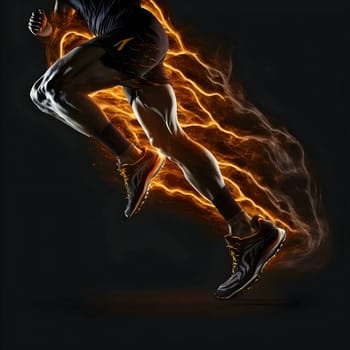 Vector illustration of a body on the move in black silhouette against a clean dark background, capturing graceful forms.