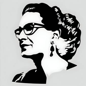 Vector illustration of a busts of a woman in black silhouette against a clean white background, capturing graceful forms.