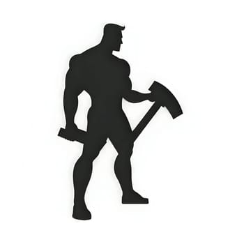 Vector illustration of a muscular man in black silhouette against a clean white background, capturing graceful forms.