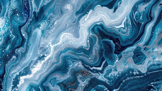 A close up of a wind wave in the ocean, showcasing the fluid and transparent material of the water. The electric blue pattern is mesmerizing as the wave freezes in time AIG50