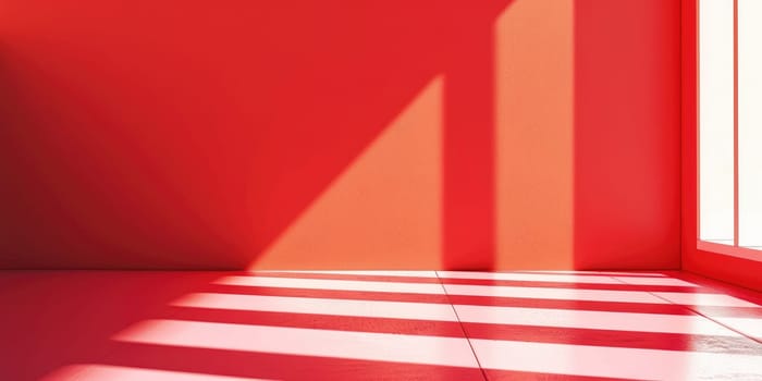 Red room with large windows and sunlight shining through AIG51A.