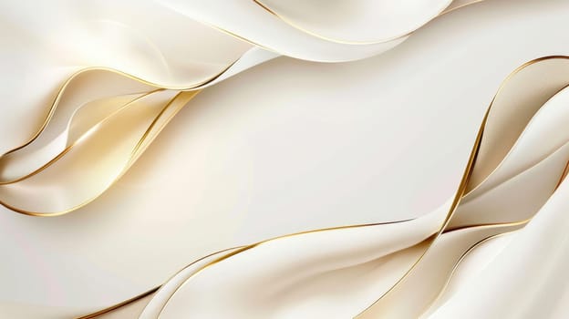 A minimal, elegant, and flowing white and gold background. AIG51A.