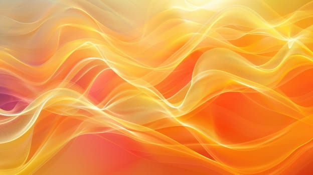 An abstract painting with bright yellow and orange colors. AIG51A.