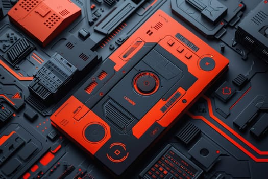 circuit board with red and black color scheme AIG51A.