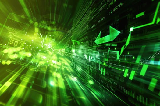 Abstract financial graph with colorful color or stock market chart trading exchanging rates. Money currency rate exchanging statistic graph report changing price management. Innovation. AIG42.