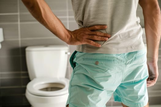 image of man body in toilet at home AIG51A.
