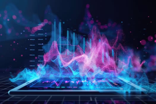 An image of electrical circuit and fluffy cloud represent cloud server or web connection and global internet communication networking with futuristic neon color. Technology innovation concept. AIG42.