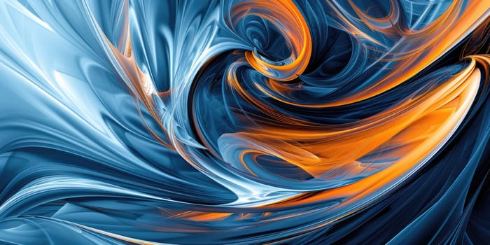 Blue and orange abstract painting. AIG51A.