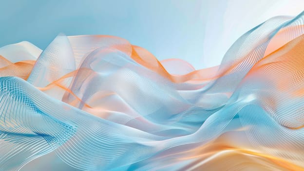 Blue and orange flowing curves AIG51A.
