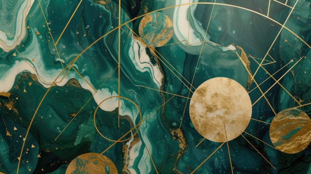 Luxury gold and white patterned of green marble light elegant texture background. Abstract painting or wall surface was painted with water color. Smooth tile or floor or interior decoration. AIG42.