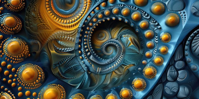 Blue and yellow abstract background with a spiral in the center AIG51A.