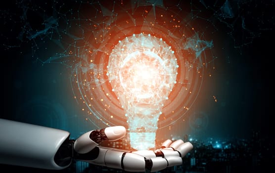 MLP 3D rendering artificial intelligence AI research of robot and cyborg development for future of people living. Digital data mining and machine learning technology design for computer brain.