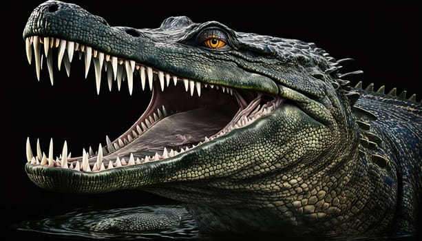 Crocodile with open mouth. Generative AI,