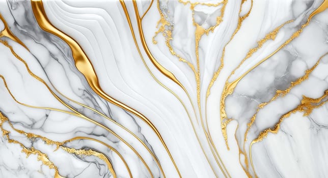 Natural white and gold marble texture for luxury tile wallpaper background. Generative AI,