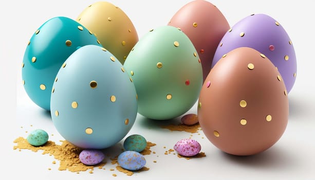 Easter eggs isolate on white background. Generative AI,