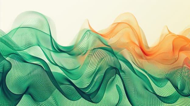 Colorful abstract background with flowing green and orange wave AIG51A.