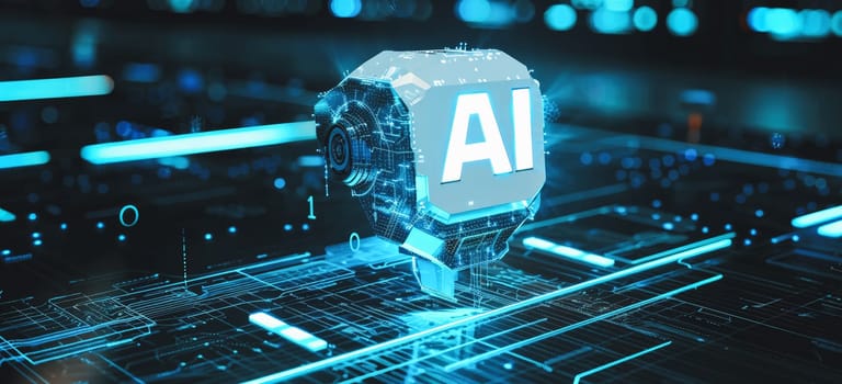 Interact with AI artificial intelligence brain processor in concept of AI artificial intelligence engineering, big data and AI machine learning to use generative AI for business support. LLMs