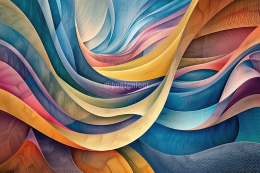 Colorful abstract painting with a wood grain texture. AIG51A.