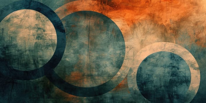 rusty metal texture with blue and orange circles AIG51A.