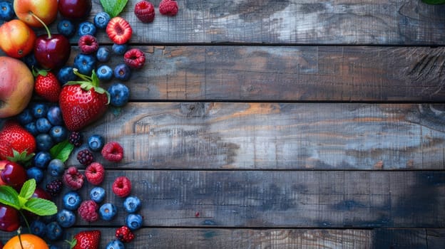Various types of berries are displayed on the table, showcasing the vibrant colors of natures bounty. These seedless fruits are packed with nutrients and make a delicious addition to any dish AIG50