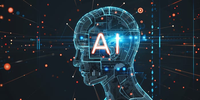 Interact with AI artificial intelligence brain processor in concept of AI artificial intelligence engineering, big data and AI machine learning to use generative AI for business support. LLMs