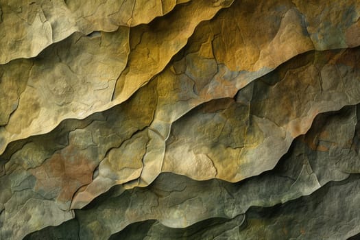 A close-up of a wooden sculpture with waves carved onto its surface. The wood appears to be a light-colored with some darker brown or yellow. The waves are carved in a simple abstract style. AIG42.