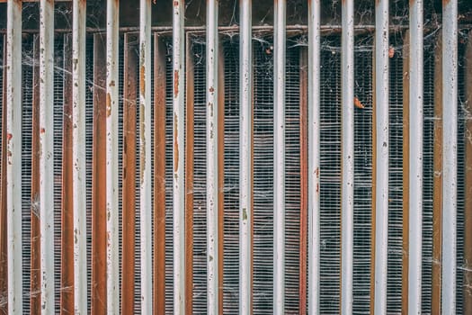 Radiator grille from the air conditioner texture. Close up car air conditioning condenser unit texture.