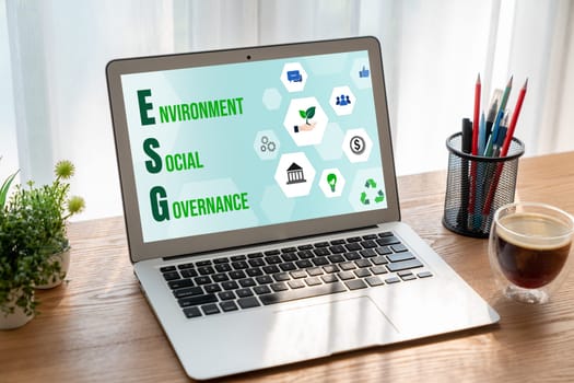 ESG environmental social governance policy for modish business to set a standard to achieve high ESG score